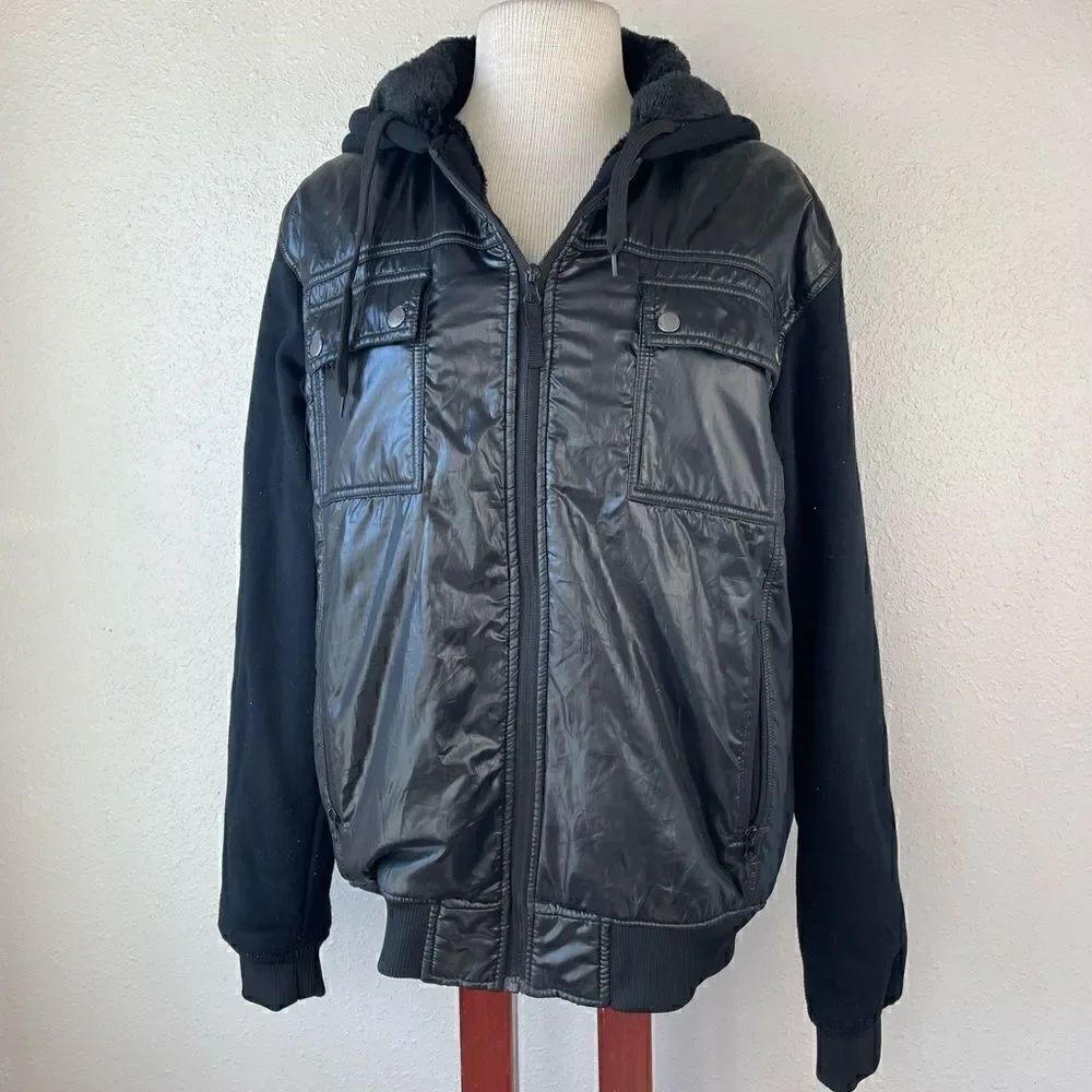 EUC Courage Womens Black Hooded Zip-up Jacket Size M